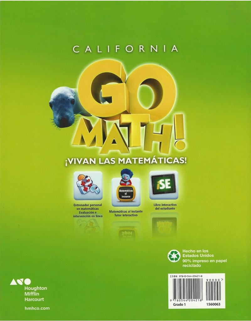 Houghton Mifflin Harcourt Go Math! Spanish California: Student Edition Grade 1 2015 (Spanish Edition)