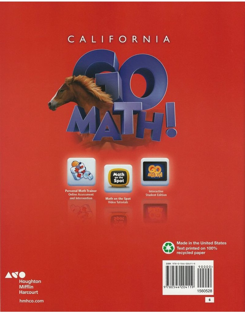 Houghton Mifflin Harcourt Go Math! California: Student Edition Grade 6 2015