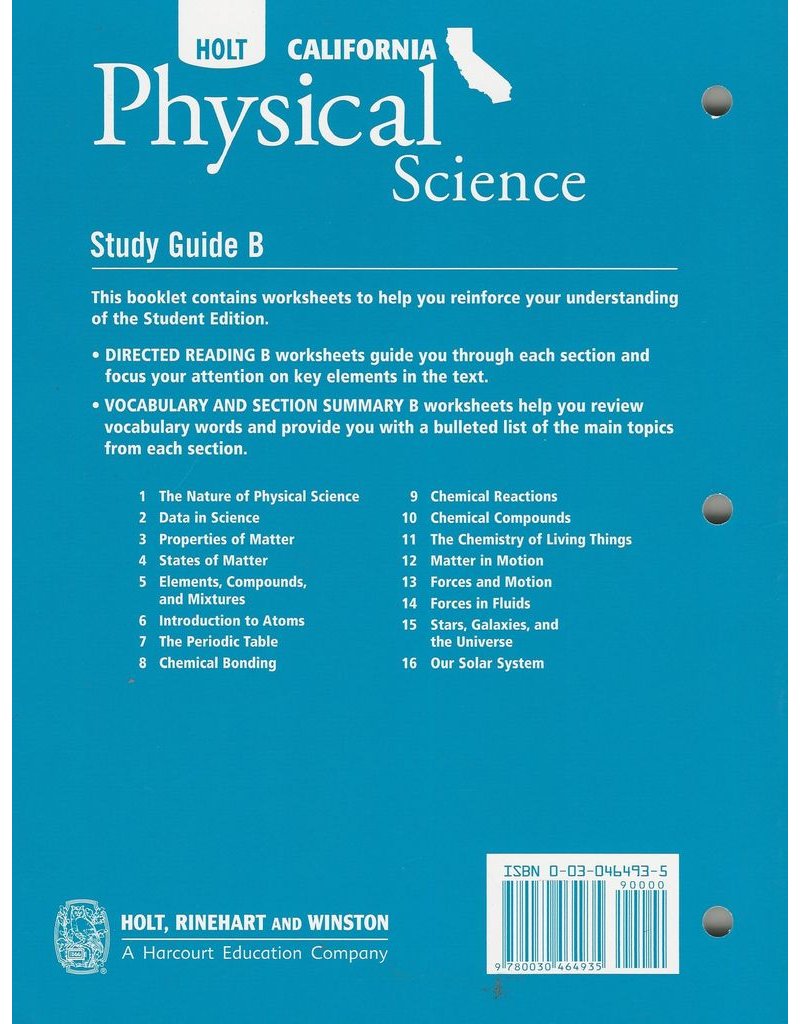 PHYSICAL SCIENCE {CA} Grade 8