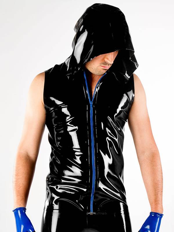 DP Latex Hooded Vest W/Zip - Passional Boutique