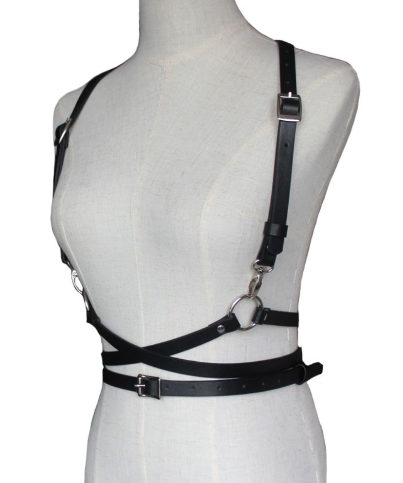 Leatherette Suspender Wrap Harness - Passional Boutique