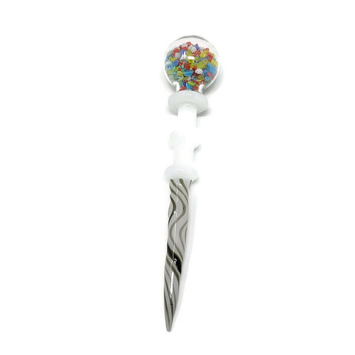 Glass Dab Tool - Glitter Filled Globe Glass Dab Tool - Glitter Filled Globe