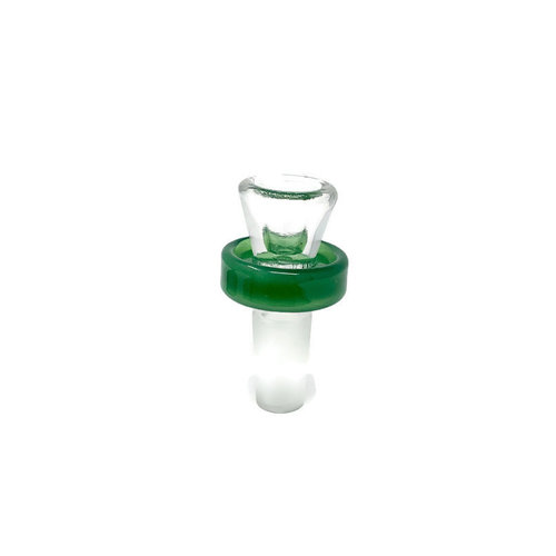 14mm Male Glass Funnel Bowl with Green Ring 14mm Male Glass Funnel Bowl with Green Ring