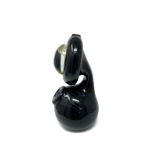 A Kill Art 8 1/2 Glass - Black Marble Bubbler Water Pipe