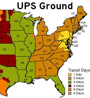 UPS Ground Map