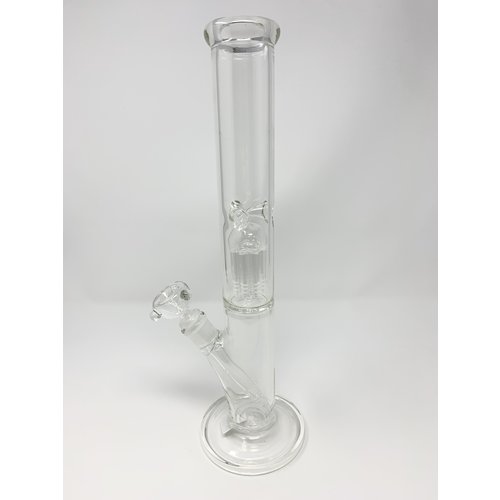 5mm Thick 12" Straight Tube Water Pipe with 6 Arm Perc - Assorted Colors