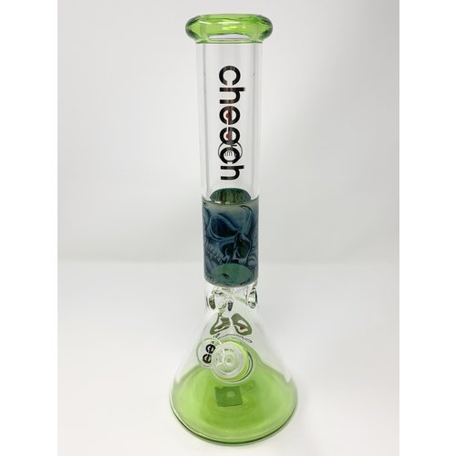 Cheech Cheech - 16” Slyme Flower Skull Beaker Waterpipe Cheech Cheech - 16” Slyme Flower Skull Beaker Waterpipe
