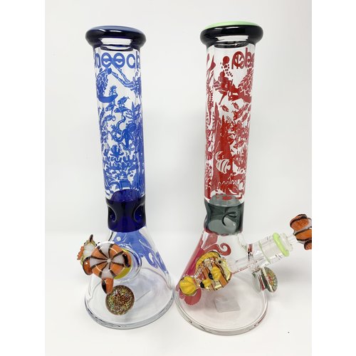 Cheech Cheech - 16” Octopus water scene Beaker Waterpipe Cheech Cheech - 16” Octopus water scene Beaker Waterpipe