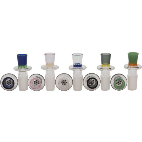Blazing Blue Glass Bowl 14mm Male - Random Color Blazing Blue Glass Bowl 14mm Male - Random Color
