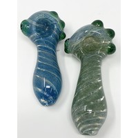 Large Glass Hand Pipe - Blue Green Jewel