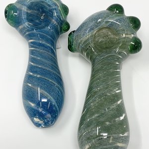 Large Glass Hand Pipe - Blue Green Jewel Large Glass Hand Pipe - Blue Green Jewel