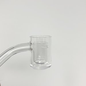 Production Quartz 25mm Flat Top 45 Degree Quartz Banger w/ Slitted Cup Insert