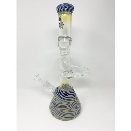 Zong Zong - Skinny Worked Color 3 Kink Beaker Water Pipe Zong Zong - Skinny Worked Color 3 Kink Beaker Water Pipe