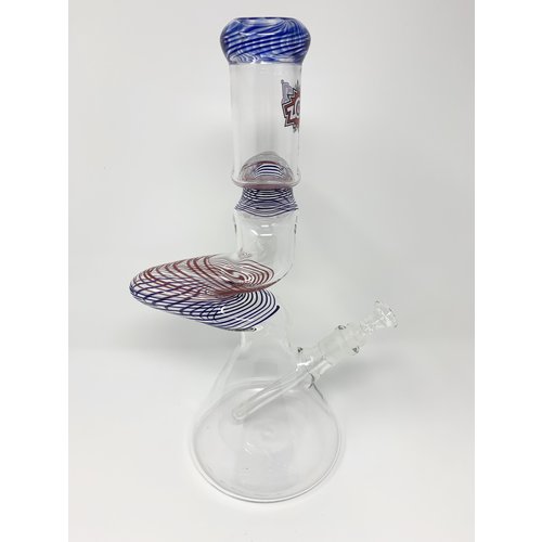 Zong Zong - Fat Striped 2 Kink Beaker Water Pipe Zong Zong - Fat Striped 2 Kink Beaker Water Pipe