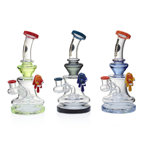 BG Mom Big Mom Glass Water Pipe With Shower Head Perc and Face Jewel - 9 Inches BG Mom Big Mom Glass Water Pipe With Shower Head Perc and Face Jewel - 9 Inches