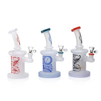 Big Mom Frosted Glass Water Pipe With Shower Head Perc