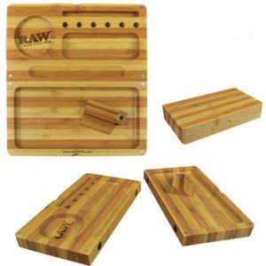 RAW RAW BAMBOO FLIP TRAY WITH MAGNET STRIPED