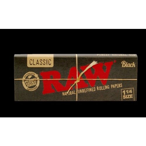 RAW RAW CLASSIC BLACK ROLLING PAPERS 1 1/4 RAW RAW CLASSIC BLACK ROLLING PAPERS 1 1/4