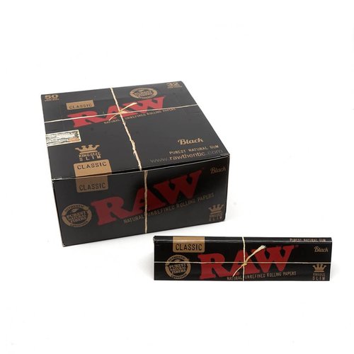 RAW RAW CLASSIC BLACK KING SIZE SLIM ROLLING PAPERS RAW RAW CLASSIC BLACK KING SIZE SLIM ROLLING PAPERS