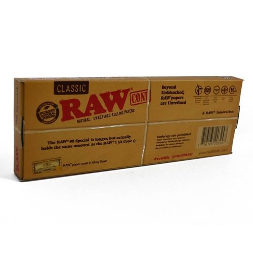 RAW RAW CLASSIC 98mm Special PRE-ROLLED CONES 20pk RAW RAW CLASSIC 98mm Special PRE-ROLLED CONES 20pk