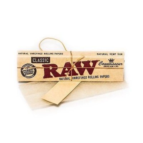 RAW RAW CONNOISSEUR ROLLING PAPERS 1 1/4 w/TIP RAW RAW CONNOISSEUR ROLLING PAPERS 1 1/4 w/TIP
