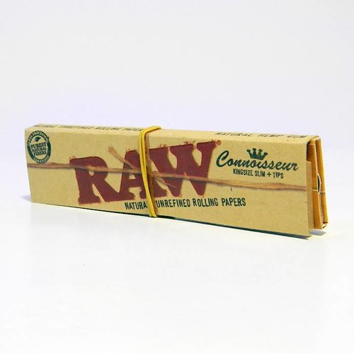RAW RAW CONNOISSEUR KING SIZE SLIM ROLLING PAPERS W/TIPS RAW RAW CONNOISSEUR KING SIZE SLIM ROLLING PAPERS W/TIPS