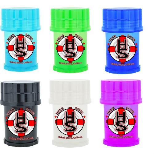 HS HerbSaver 4-Piece Grinder w/ Storage - Assorted Colors HS HerbSaver 4-Piece Grinder w/ Storage - Assorted Colors