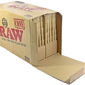 RAW RAW Pre-Rolled 1-1/4in Cones - Box of 1000