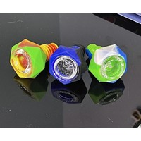Silicone Glass Hybrid 14/18mm Male Bowl - Assorted