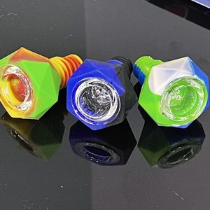 hillside Silicone Glass Hybrid 14/18mm Male Bowl - Assorted hillside Silicone Glass Hybrid 14/18mm Male Bowl - Assorted