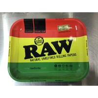 RAW Rasta Flag Metal Rolling Tray - Large
