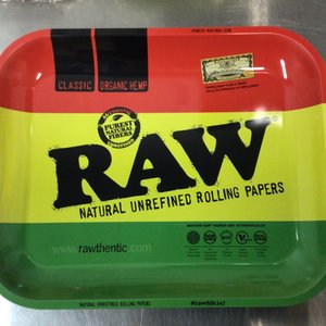 RAW RAW Rasta Flag Metal Rolling Tray - Large