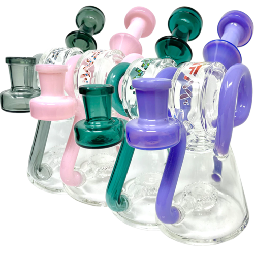 AFM Glass AFM Glass 8" Double Ram Recycler Rig - Assorted Colors