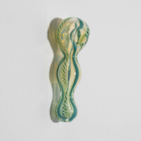 Small Glass Hand Pipe - Assorted Color Stripes