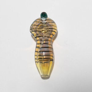 Small Glass Hand Pipe - Jewel Tip w/ Stripes Small Glass Hand Pipe - Jewel Tip w/ Stripes