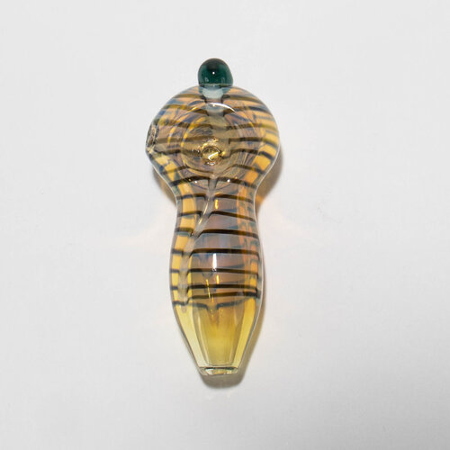 Small Glass Hand Pipe - Jewel Tip w/ Stripes