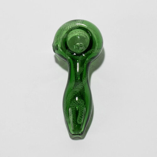 Medium Glass Hand Pipe -  Clear Green