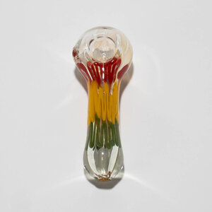 Medium Glass Hand Pipe - Clear Rasta Medium Glass Hand Pipe - Clear Rasta