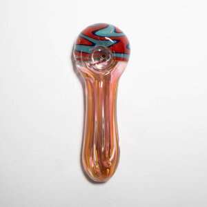 Large Glass Hand Pipe - Wig-Wag End Large Glass Hand Pipe - Wig-Wag End