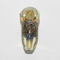 Large Glass Hand Pipe - Rainbow / Colored Dots