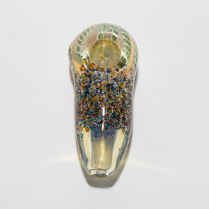 Large Glass Hand Pipe - Rainbow / Colored Dots