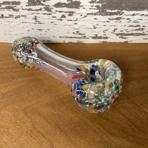 Medium Glass Hand Pipe - Assorted Color Dots Medium Glass Hand Pipe - Assorted Color Dots