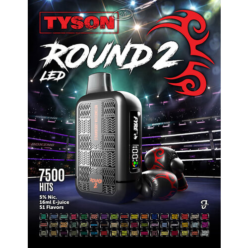 Tyson Tyson 2.0 Round 2 7500 Puffs Disposable