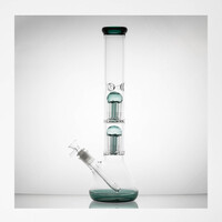 18" Double 8-Arm Perk Colored Base Beaker - Assorted