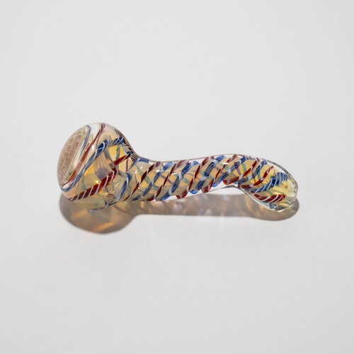 Glass Sherlock Hand Pipe with Honeycomb End Glass Sherlock Hand Pipe with Honeycomb End