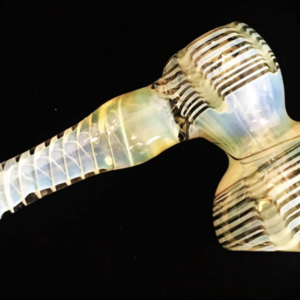 Large Raked Outside Hammer Glass Bubbler Pipe