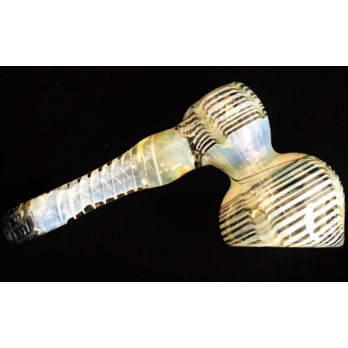 Large Raked Outside Hammer Glass Bubbler Pipe Large Raked Outside Hammer Glass Bubbler Pipe