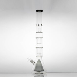 21" Quadruple Perc Beaker Base Pipe w/ Cone Perc - Assorted