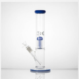 5mm Thick 12" Straight Tube Water Pipe with 6 Arm Perc - Assorted Colors