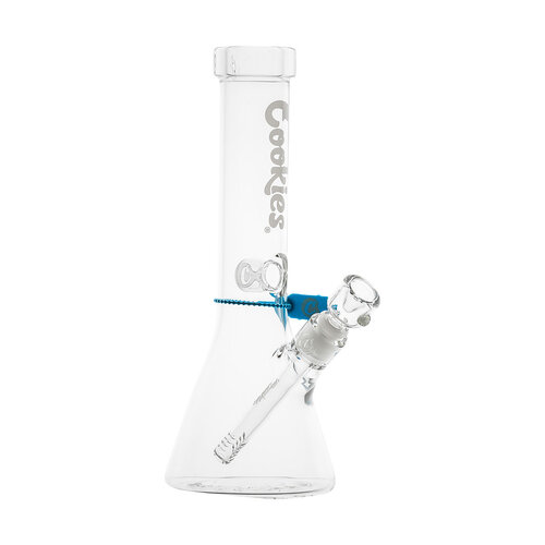 Cookies Cookies Glass Classic Straight Tube Waterpipe - White Cookies Cookies Glass Classic Straight Tube Waterpipe - White